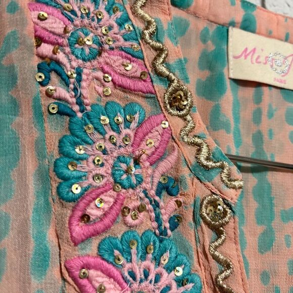 Miss June Paris Womens Tassel‎ Tunic Kaftan Dress Multicolor Sequins Embroidered - Picture 8 of 11